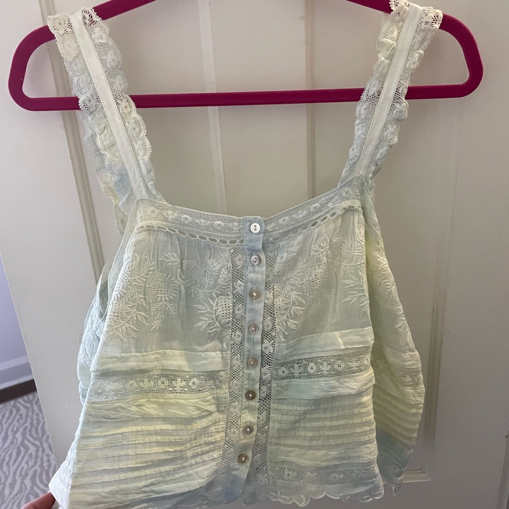 NWT Loveshack Fancy sully top in lilly pond hand dye. Size medium - Picture 4 of 5